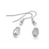 Grey Beaded Wire Wrapped Dangle Earrings Handmade - Image 2