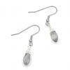 Grey Beaded Wire Wrapped Dangle Earrings Handmade - Image 3