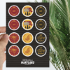Nature-themed Maryland Sticker Sheet - BLACK - Image 2
