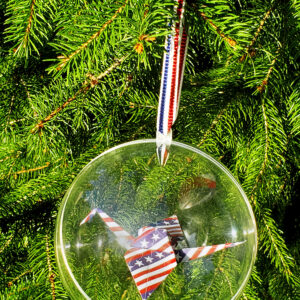 5 Inch American Flag Crane Globe
