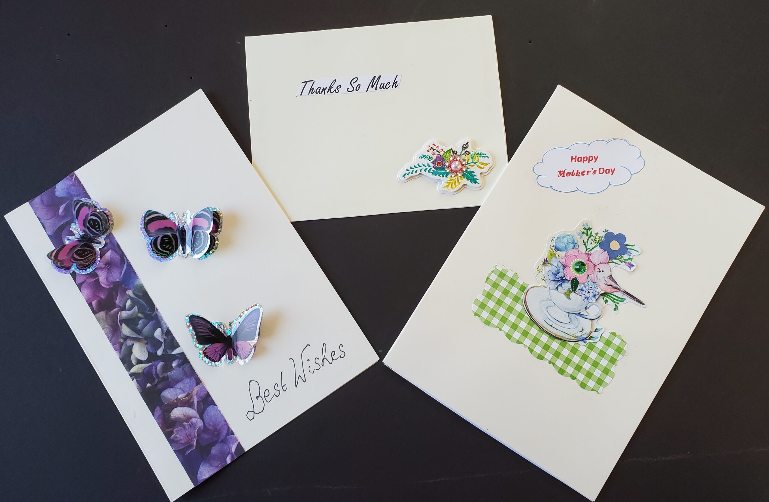 3 pack handmade greeting cards